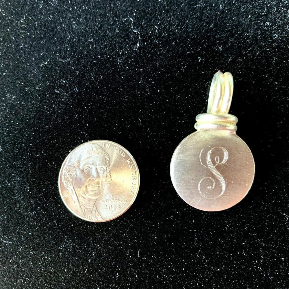 Sterling silver 925 engrave ''S'' pendant - Picture 6 of 7